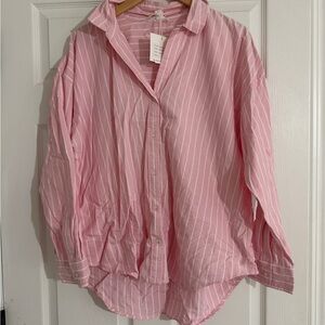 Beachlunchlounge Ballet Pink Striped Shirt